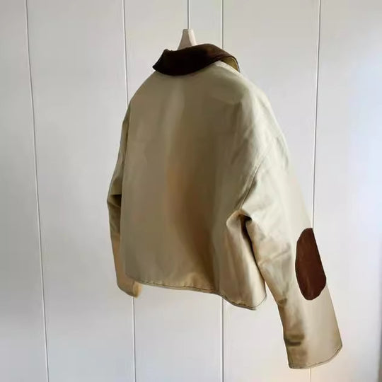Damen Stylische Übergangsjacke mit kontrastierenden Ellbogenpatches Nord Taschen