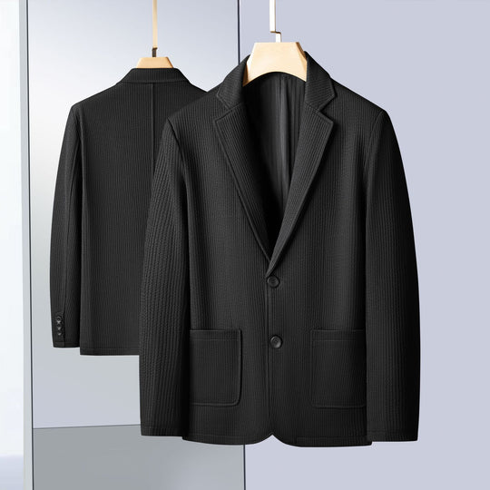 Herren Strukturierter Strickblazer mit Strukturmuster und aufgesetzten Taschen Nord Taschen