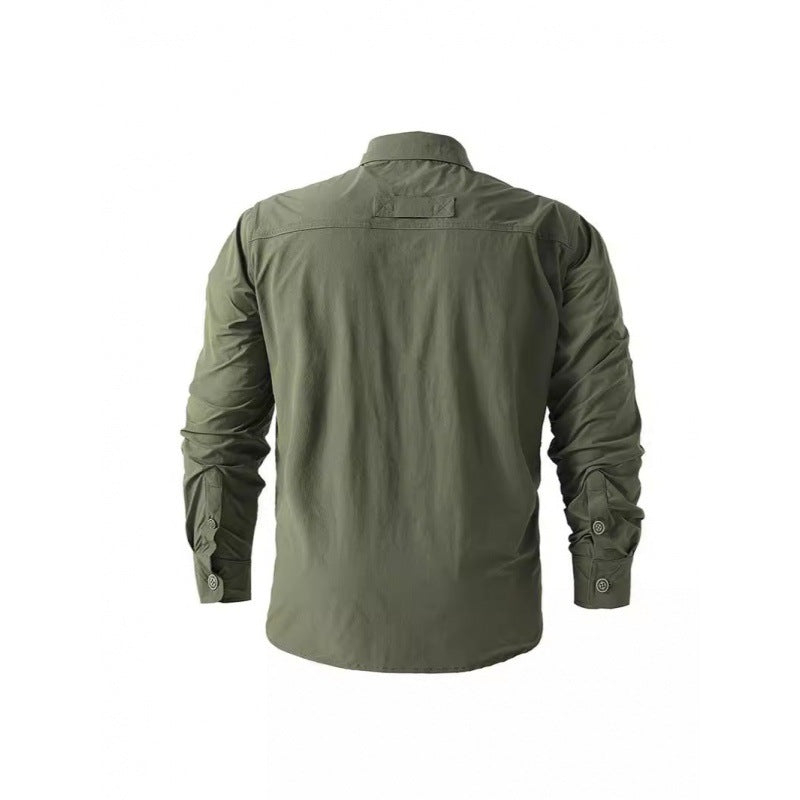 Herren Leichte Hemdenjacke im Utility‑Stil mit aufgesetzten Brustklappen und Knopfleiste Nord Taschen