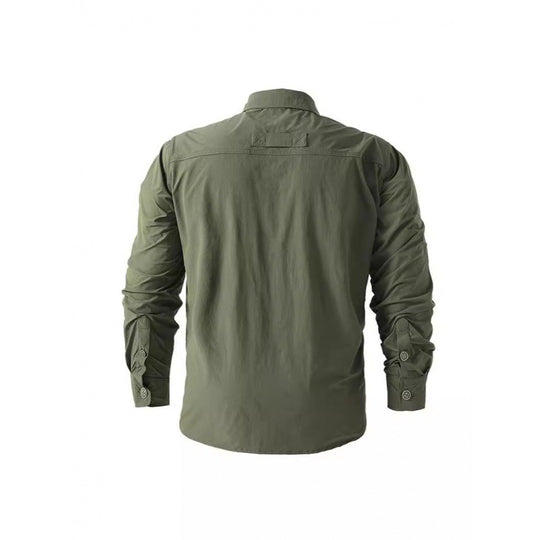 Herren Leichte Hemdenjacke im Utility‑Stil mit aufgesetzten Brustklappen und Knopfleiste Nord Taschen