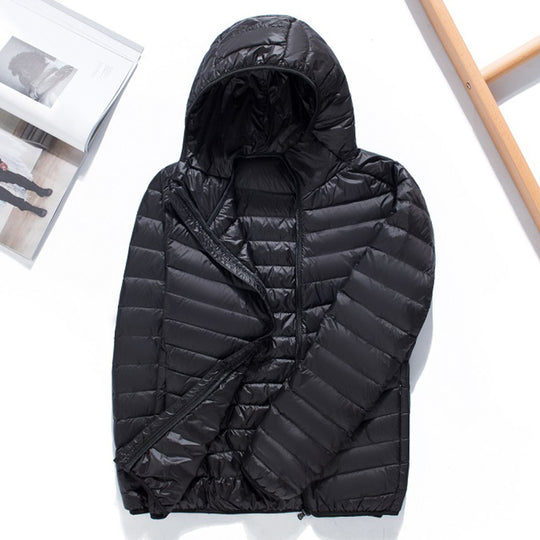 Herren Ultraleichte gesteppte Kapuzenjacke mit winddichter Mikrofaserfüllung Nord Taschen