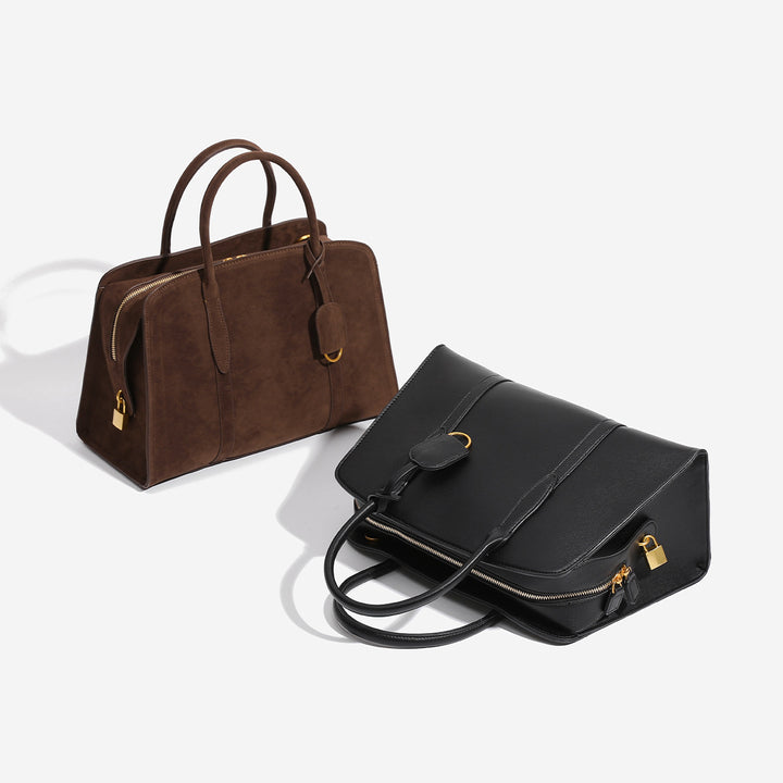 Damen Velourleder Handtasche mit elegantem Design und praktischem Innenfach Nord Taschen
