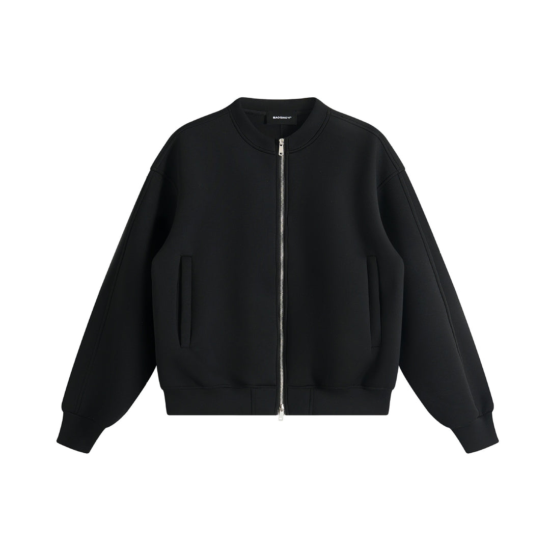 Unisex Oversize-Trainingsjacke im Boxy‑Schnitt mit kurzem Stehkragen und Zwei-Wege-Reißverschluss Nord Taschen