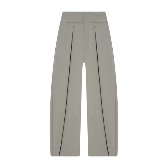 Damen Hochtaillierte Plissée-Hose mit weitem Bein und markanten Vorderfalten Nord Taschen