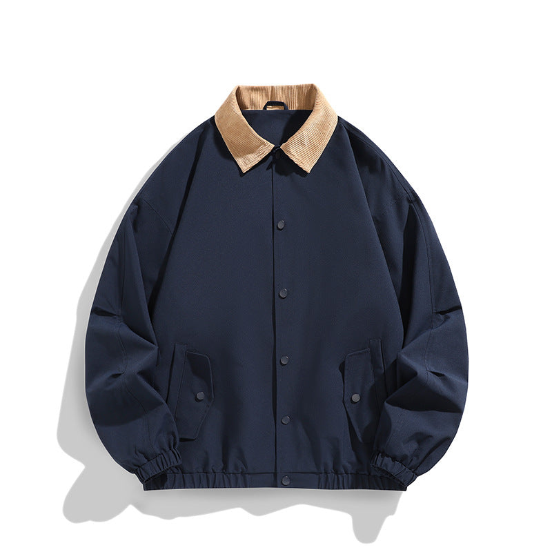 Herren Oversized Blouson mit Cordkragen, Druckknopfverschluss und Pattentaschen Nord Taschen