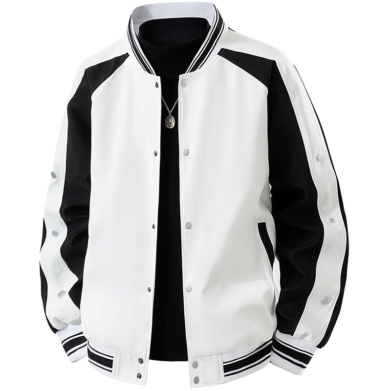 Herren Retro-College-Blouson mit Druckknopfverschluss, Raglanärmeln und Rippbündchen Nord Taschen