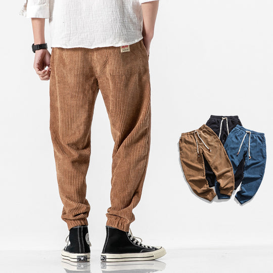 Herren Cordhose im Jogger‑Stil aus Cordvelours mit elastischem Bund und gerippten Beinabschlüssen Nord Taschen