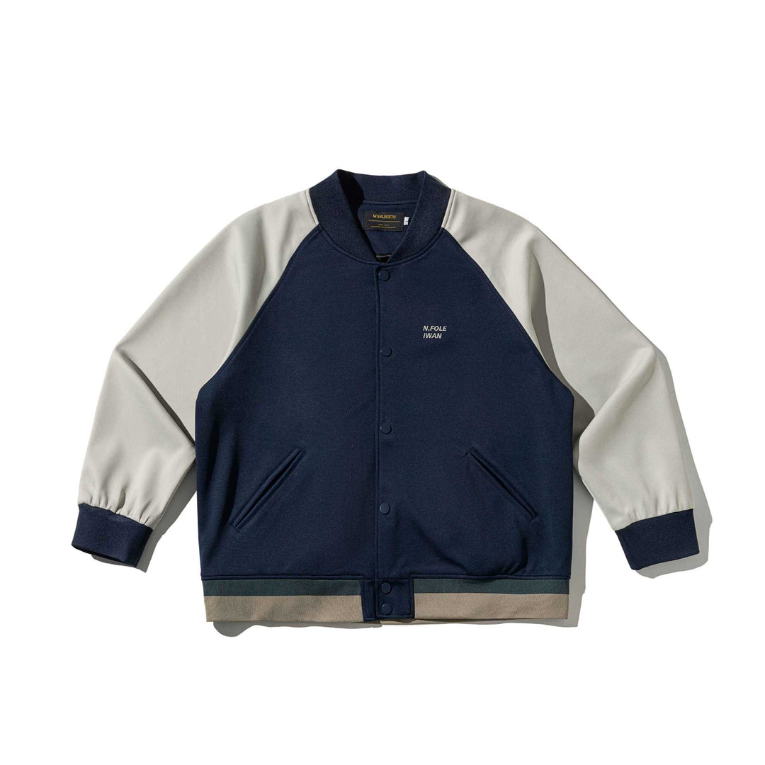 Unisex Kurz geschnittene College‑Bomberjacke im Materialmix mit Raglanärmeln Nord Taschen