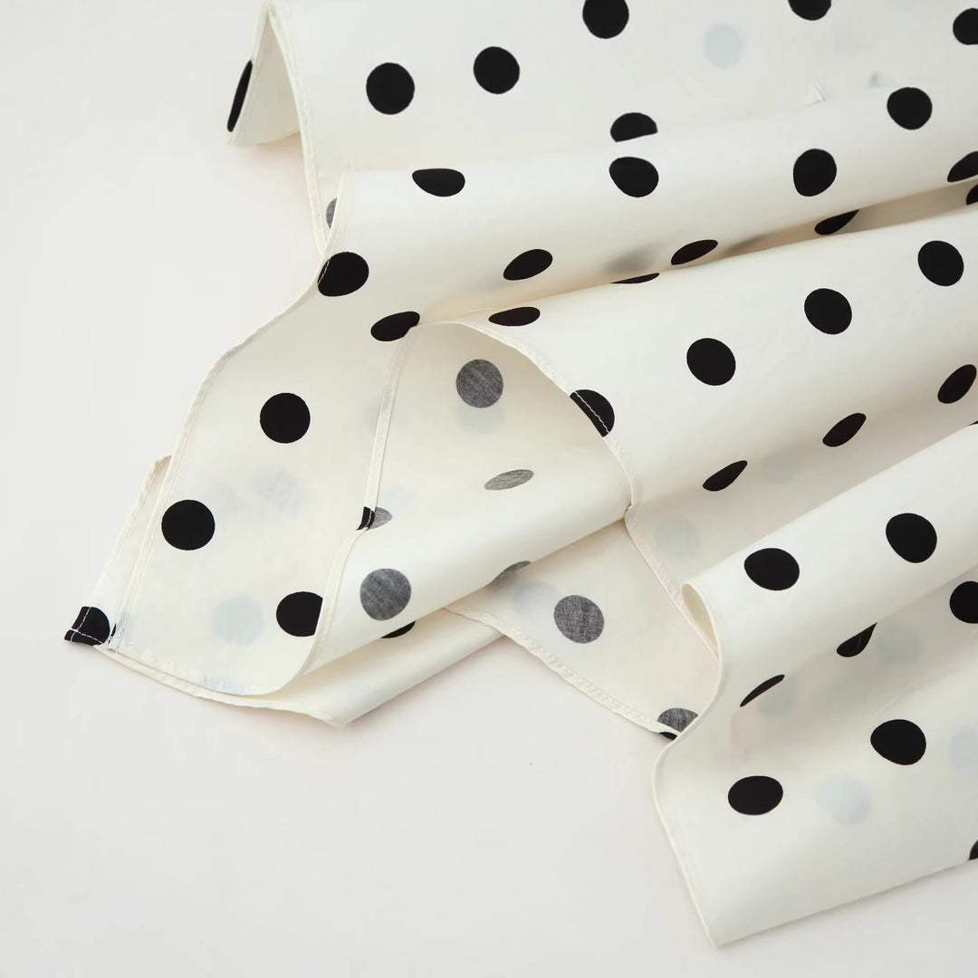 Damen Stufenrock aus leichter Viskose mit Tupfenprint und asymmetrischem Zipfelsaum Nord Taschen