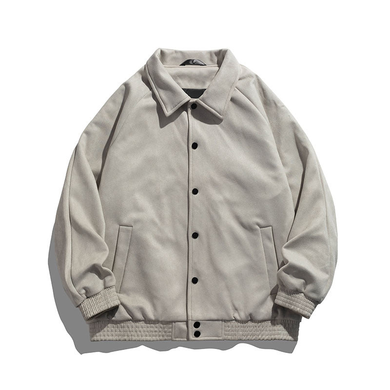 Men's  oversized suede-effect snap bomber jacket Nord Taschen