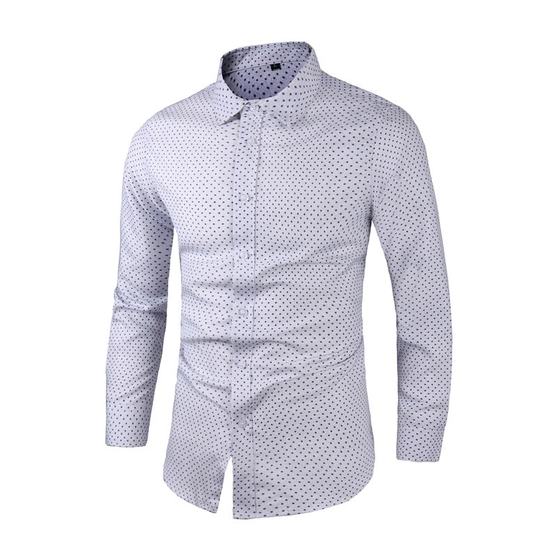 Herren Slim-Fit Hemd mit feinem Pünktchenmuster und Kentkragen Nord Taschen