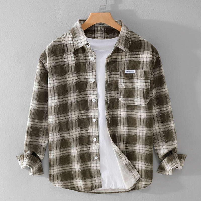 Herren Kariertes Flanellhemd im Overshirt‑Stil mit Brusttasche und Relaxed‑Fit Nord Taschen