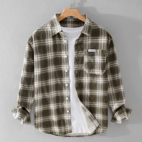 Herren Kariertes Flanellhemd im Overshirt‑Stil mit Brusttasche und Relaxed‑Fit Nord Taschen