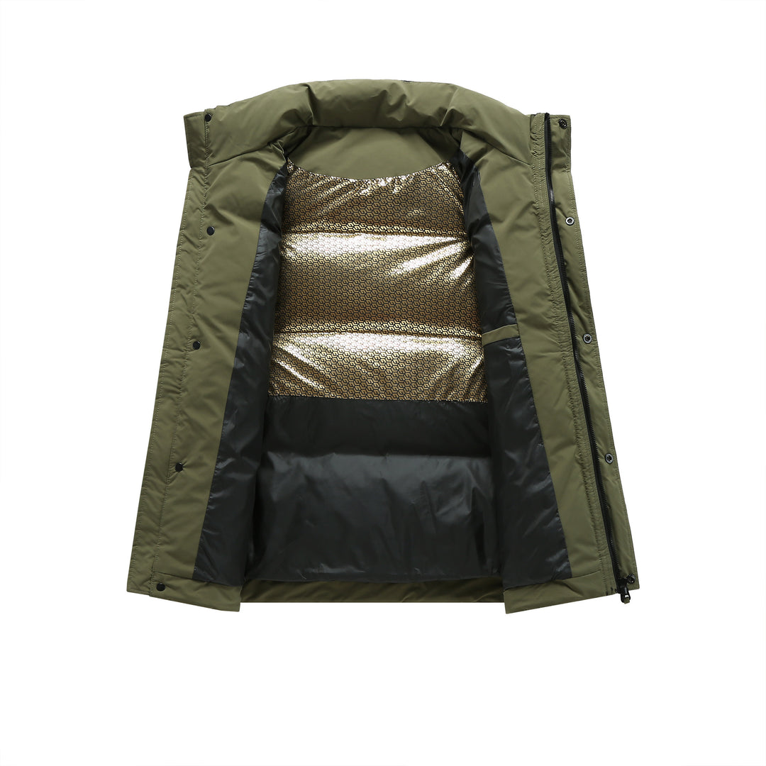 Herren Steppjacke mit hohem Kragen und winddichter, wasserabweisender Isolierung Nord Taschen