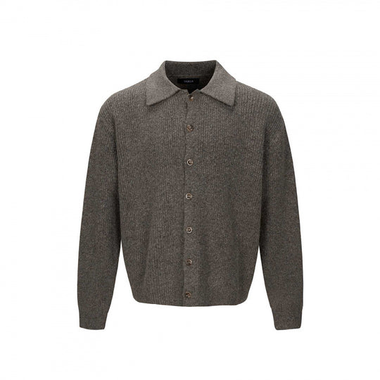 Herren Grobstrick-Cardigan mit Hemdkragen und durchgehender Knopfleiste Nord Taschen