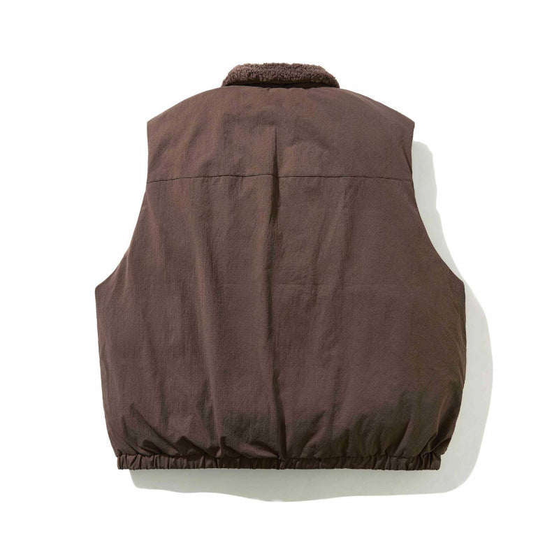 Unisex Gepolsterte Steppweste mit Teddykragen, Reißverschluss und elastischem Saum Nord Taschen