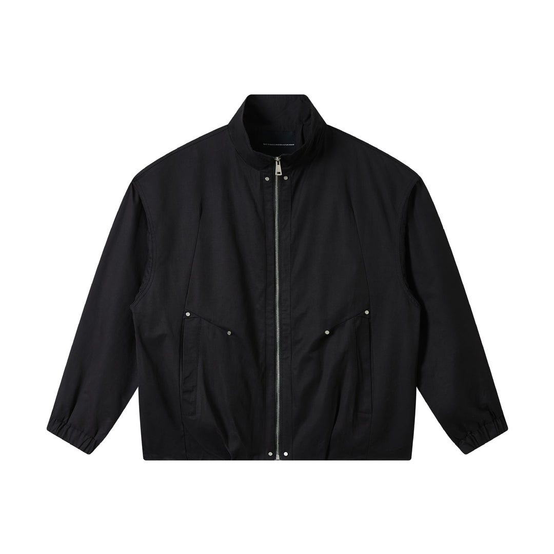 Herren Kurz geschnittener Utility-Blouson mit hohem Funnelkragen und Pattentaschen Nord Taschen