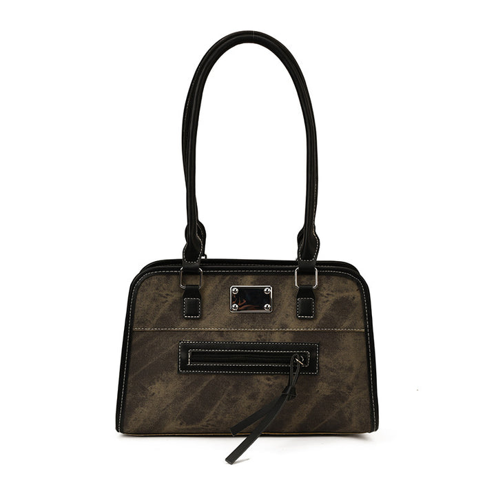 Damen Handtasche mit robustem Stoff und verspieltem Plüschanhänger Nord Taschen