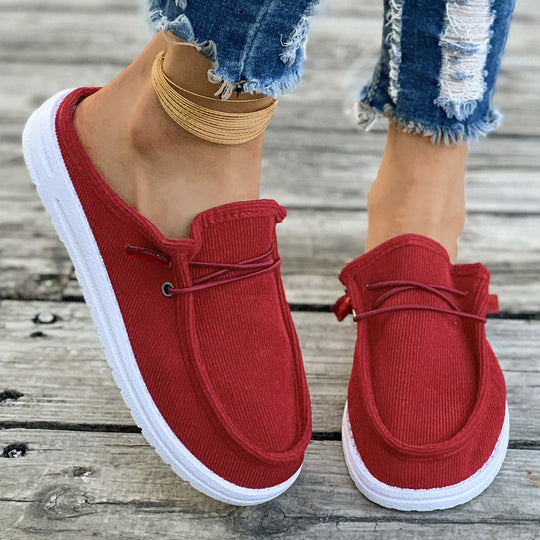 Damen Slip-On Mokassins mit attraktiver Rippstruktur