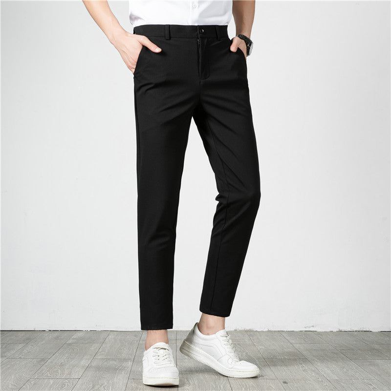 Herren Slim-Fit Stretch-Anzughose mit schmaler Knöchellänge Nord Taschen