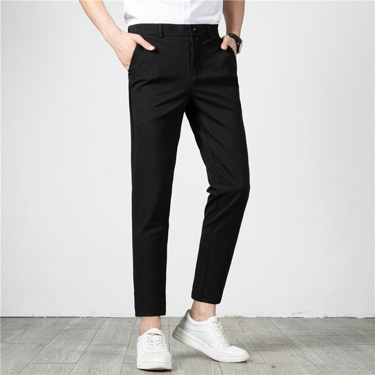 Herren Slim-Fit Stretch-Anzughose mit schmaler Knöchellänge Nord Taschen
