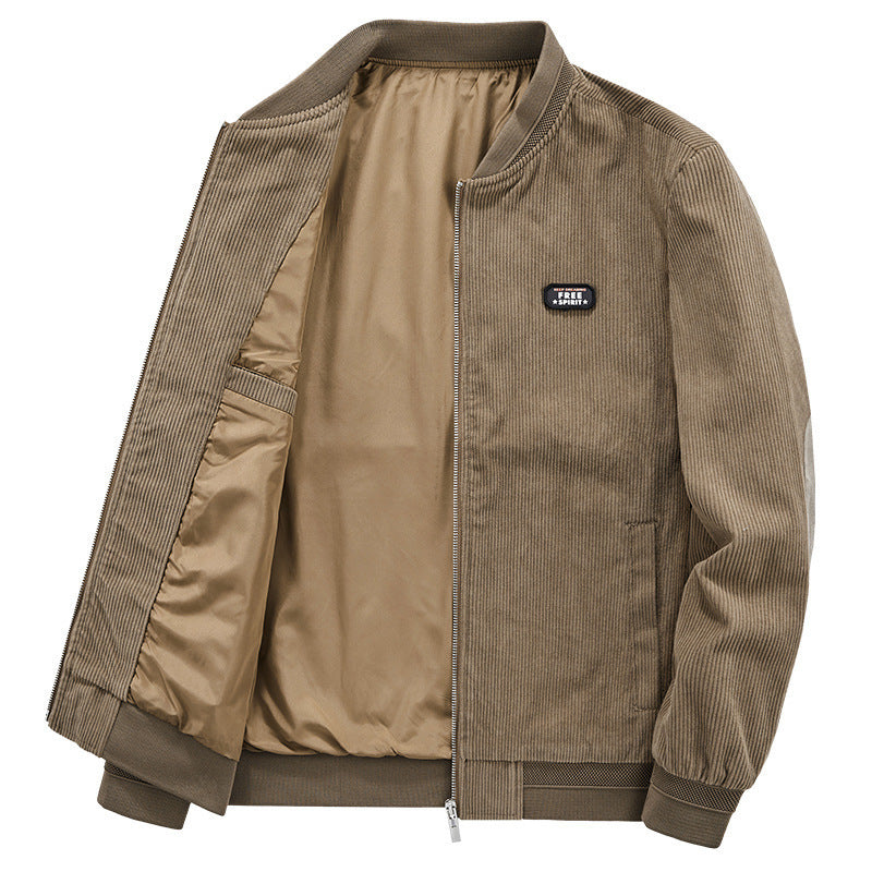 Herren Cordjacke im Bomber-Style mit Feincord, Reißverschluss und gefüttertem Inneren Nord Taschen