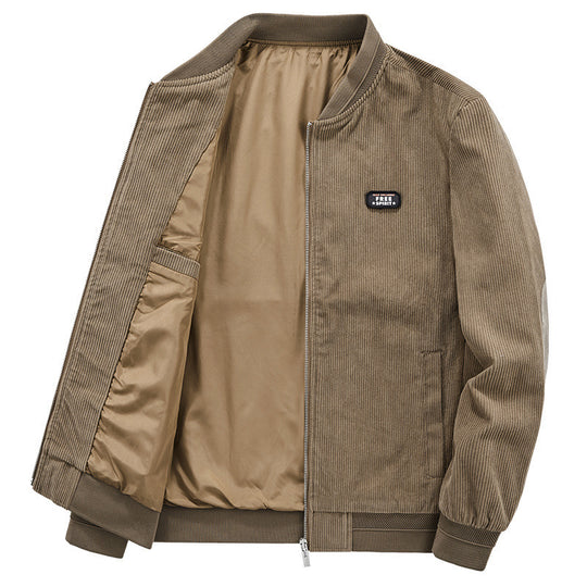 Herren Cordjacke im Bomber-Style mit Feincord, Reißverschluss und gefüttertem Inneren Nord Taschen
