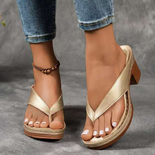 Damen Bequeme Zehentrenner-Sandalen mit anatomischem Fußbett und rutschfester Sohle