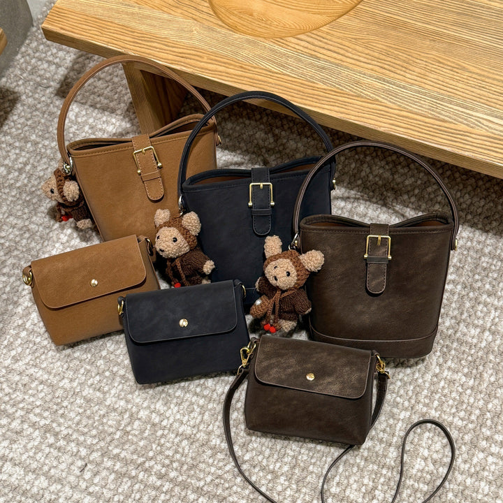 Damen Hobo- und Mini-Handtaschen Set mit verspieltem Anhänger Nord Taschen