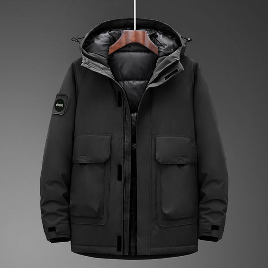 Herren Technischer Parka mit wasserdichter Softshell-Außenhülle und gesteppter Thermoisolierung Nord Taschen