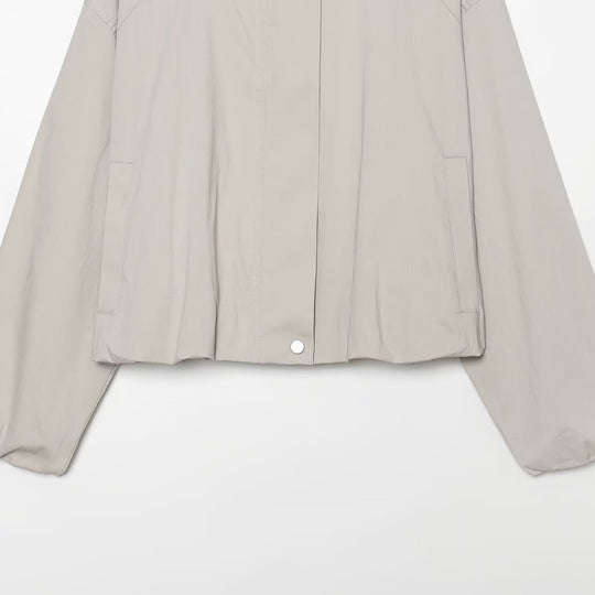 Damen Leichte Cropped Übergangsjacke mit Stehkragen und verdecktem Reißverschluss Nord Taschen