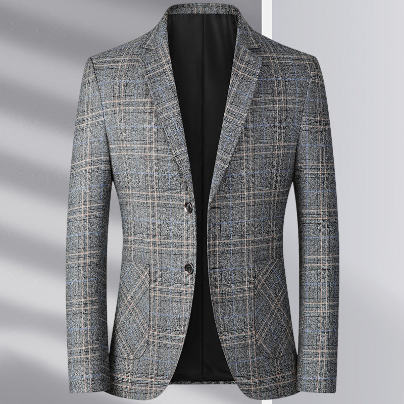 Herren Tailliertes Glencheck-Sakko im Slim-Fit mit aufgesetzten Taschen Nord Taschen