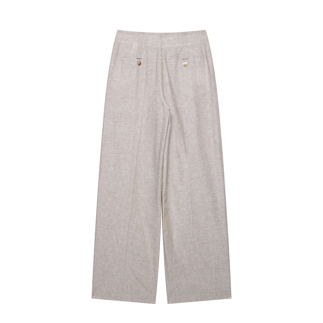 Damen Hochtaillierte Culotte-Palazzohose mit Bügelfalte und weitem Bein Nord Taschen