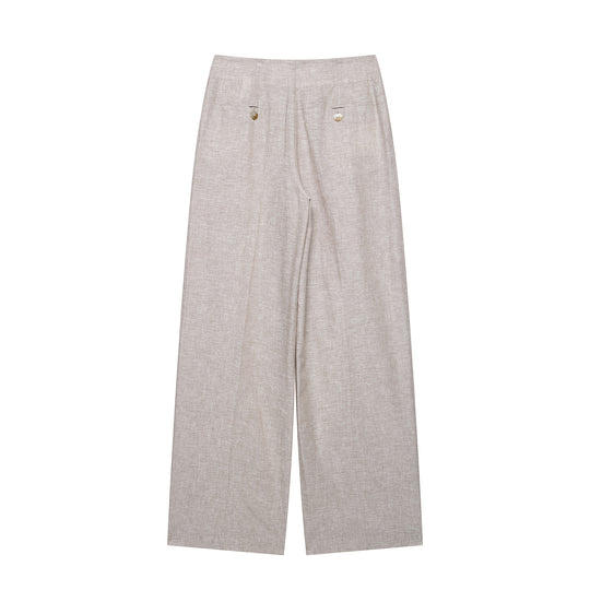 Damen Hochtaillierte Culotte-Palazzohose mit Bügelfalte und weitem Bein Nord Taschen
