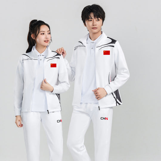 Unisex Team-Trainingsjacke mit Reißverschluss, Stehkragen und Flaggenpatch Nord Taschen