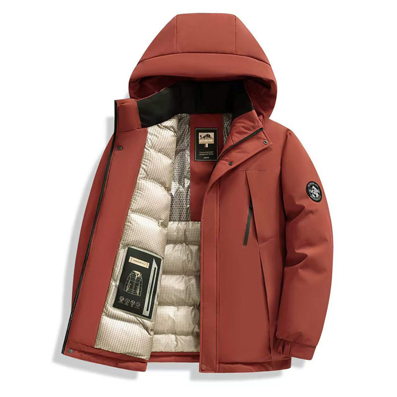 Herren Winddichte Thermo-Parka mit abnehmbarer Kapuze, Stehkragen & versteckten Reißverschlusstaschen Nord Taschen
