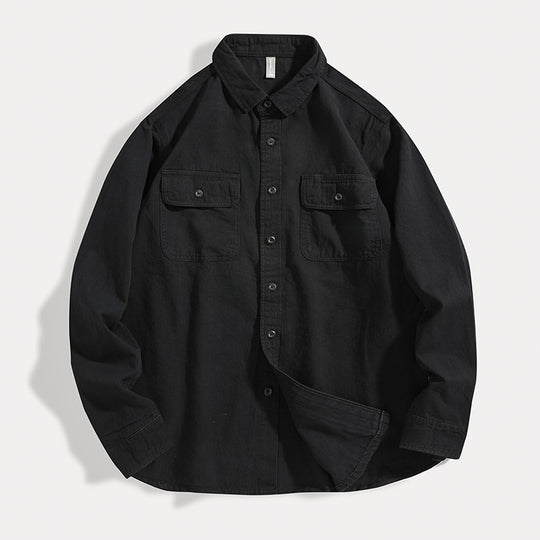 Herren Overshirt aus Baumwoll‑Twill mit Pattentaschen und Relaxed‑Fit Nord Taschen