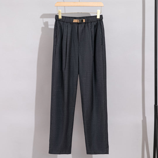 Damen Leichte Stoffhose mit elastischem Bund, Bundfalten und geradem Bein Nord Taschen