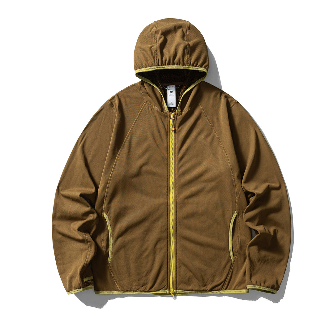 Unisex Leichte Kapuzen‑Fleecejacke mit Raglanärmeln und kontrastierter Kantenverarbeitung Nord Taschen