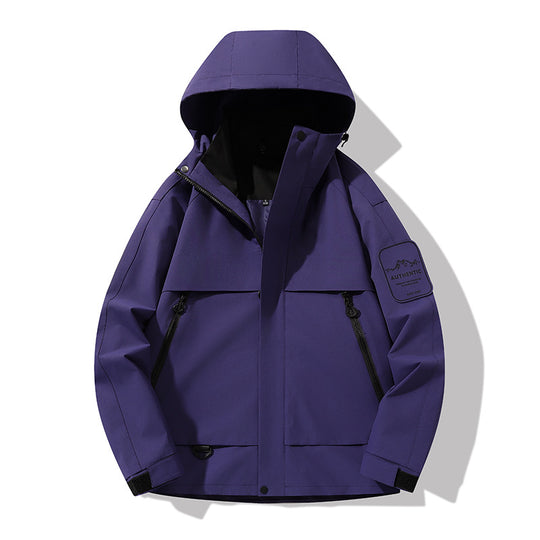 Herren multifunktionale Wasserfeste Softshell-Regenjacke mit abnehmbarer Fleece-Innenjacke Nord Taschen