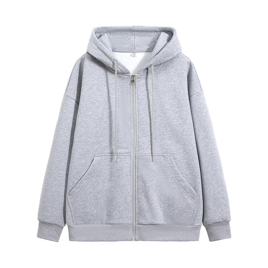 Unisex Oversize Kapuzen-Sweatjacke mit durchgehendem Reißverschluss, Kängurutaschen und gerippten Bündchen Nord Taschen
