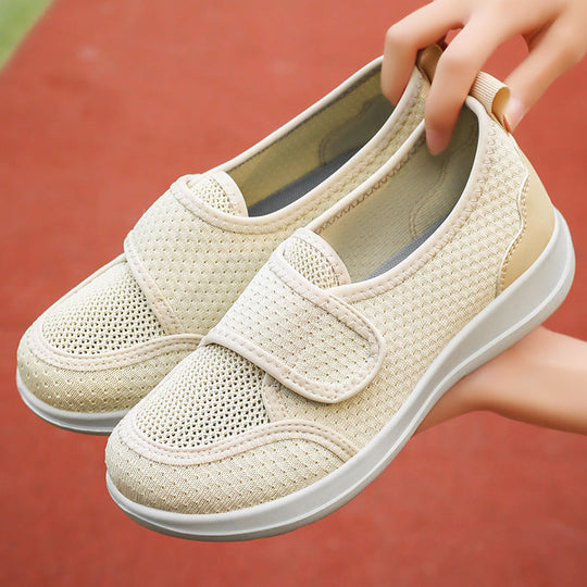 Damen Bequeme Slip-On Sportschuhe mit elastischem Klettverschluss und atmungsaktivem Mesh-Obermaterial Nord Taschen