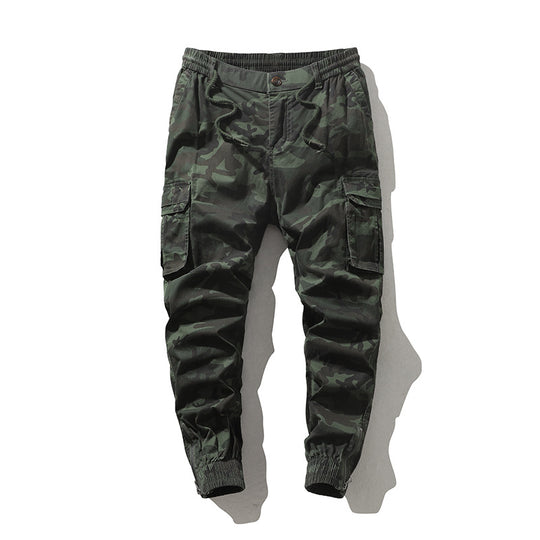 Herren Cargohhose im Joggerstil mit Camouflage‑Print, Elastischem Bund und Bündchen Nord Taschen