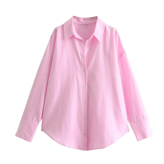 Damen 20+ Oversize‑Streifenbluse mit Hemdkragen und langen Manschetten Nord Taschen