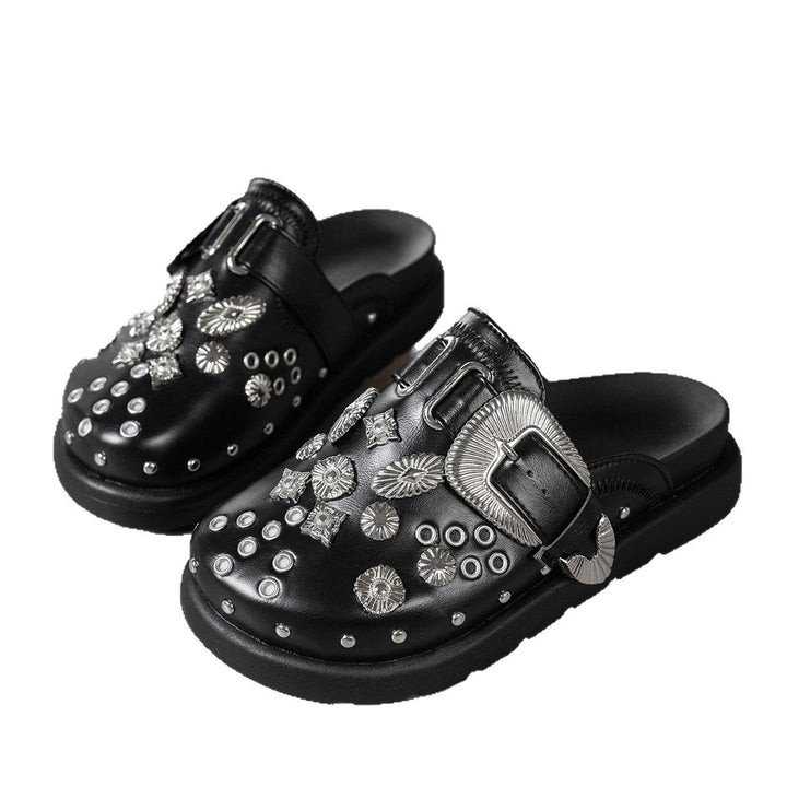 Damen Clogs mit funkelnden Zierteilen und modischem Schnallen-Design