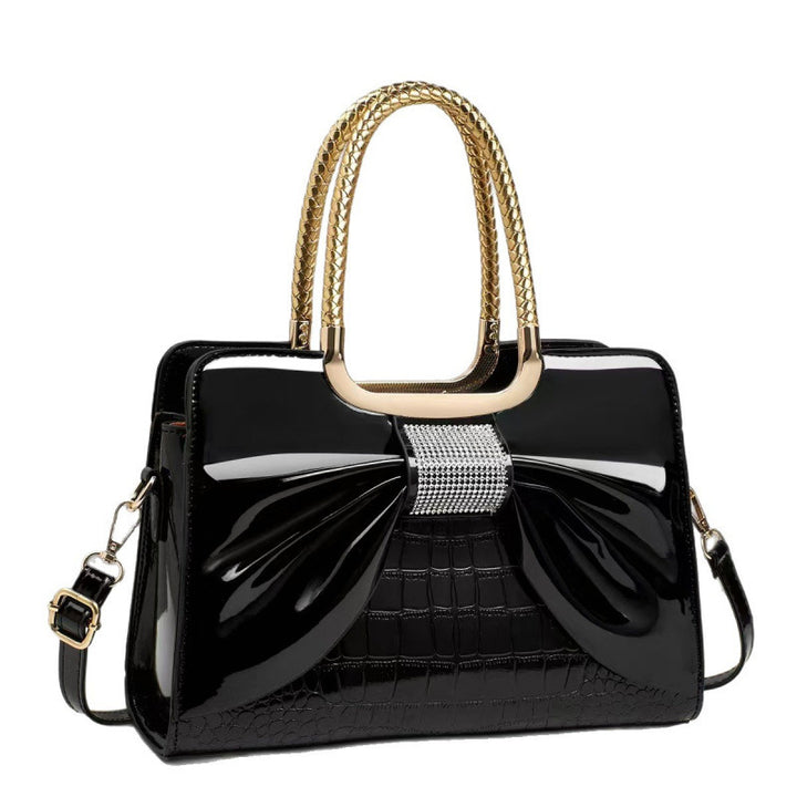 Damen Designer-Handtasche mit schimmerndem Schleifenakzent Nord Taschen