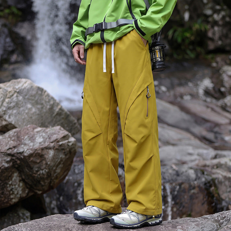 Unisex Wasserabweisende technische Cargo-Hose mit weitem Bein, Reißverschlusstaschen und Kordelzug Nord Taschen