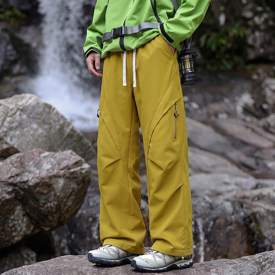 Unisex Wasserabweisende technische Cargo-Hose mit weitem Bein, Reißverschlusstaschen und Kordelzug Nord Taschen