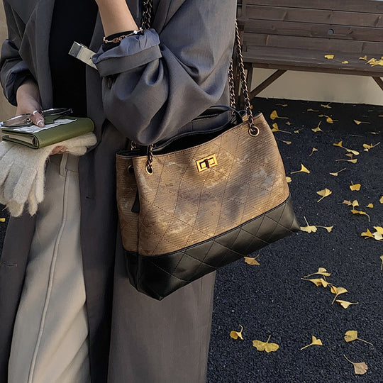 Damen elegante Handtasche mit edlen Kunstleder-Elementen Nord Taschen