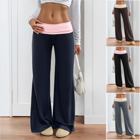 Damen Weite Palazzo‑Yogahose mit umschlagbarem Komfortbund Nord Taschen